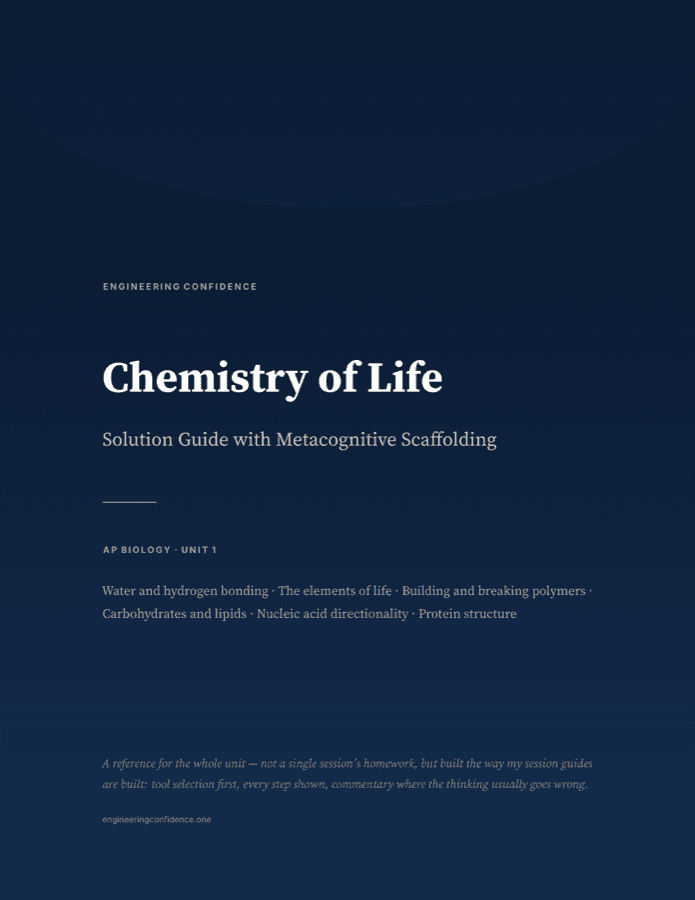 Cover of the AP Biology guide on Chemistry of life