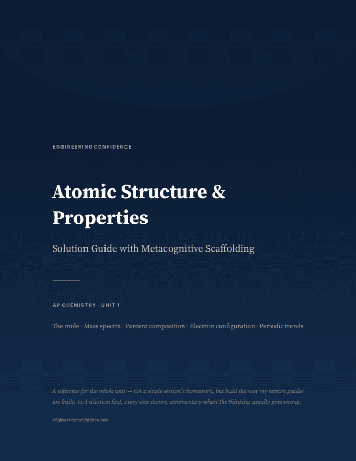 Cover of the AP Chemistry guide on Atomic structure and the mole