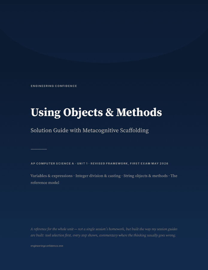 Cover of the AP Computer Science A guide on Using objects and methods