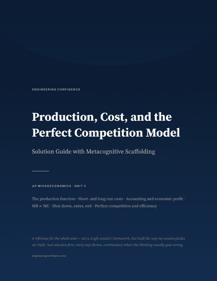 Cover of the AP Microeconomics guide on Production, cost, and perfect competition