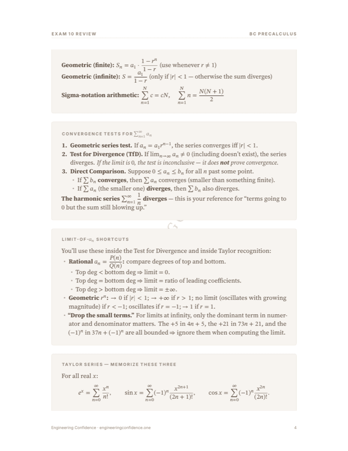 A worked page from the Precalculus guide