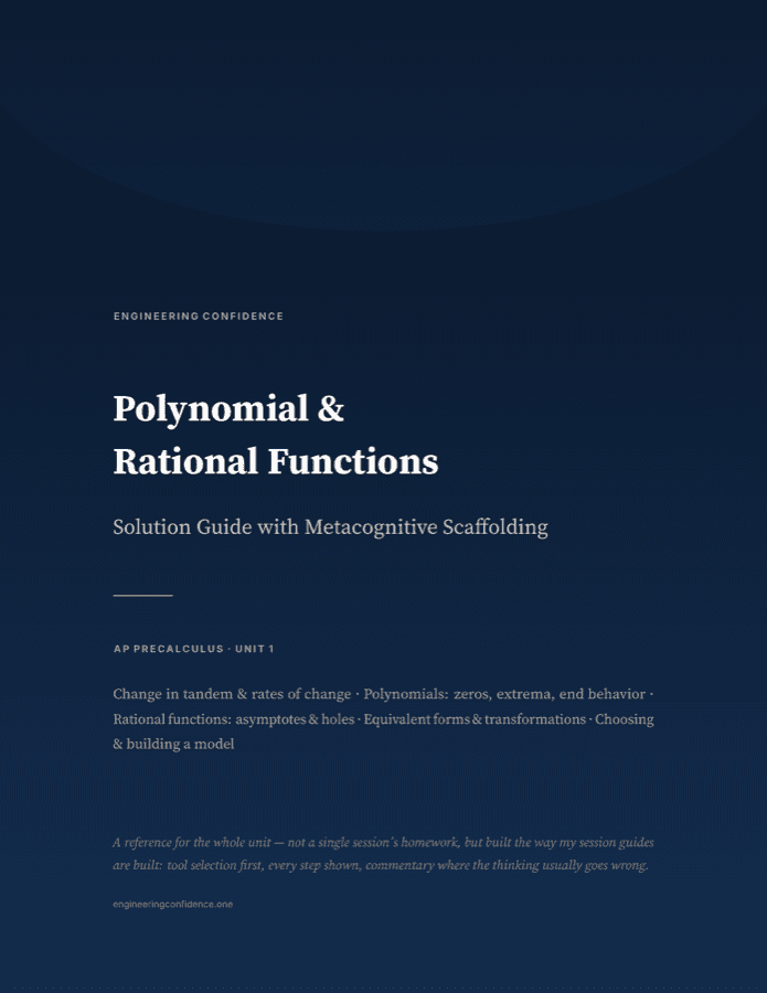 Cover of the AP Precalculus guide on Polynomial and rational functions