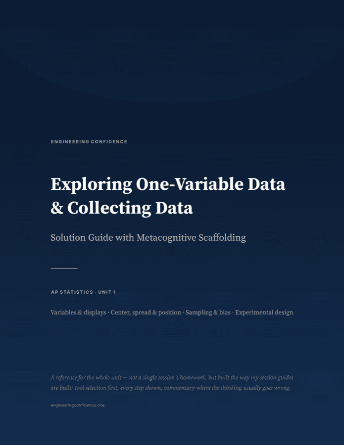 Cover of the Statistics guide — Exploring one-variable data and collecting data