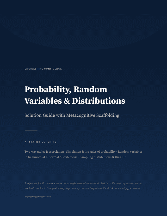 Cover of the AP Statistics guide on Probability, random variables, and distributions